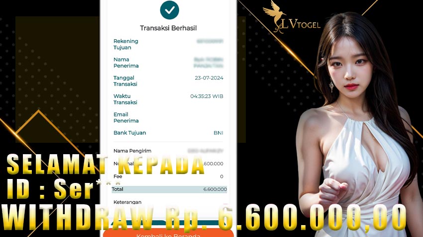 Bukti Withdraw LVTOGEL 23 juli 2024