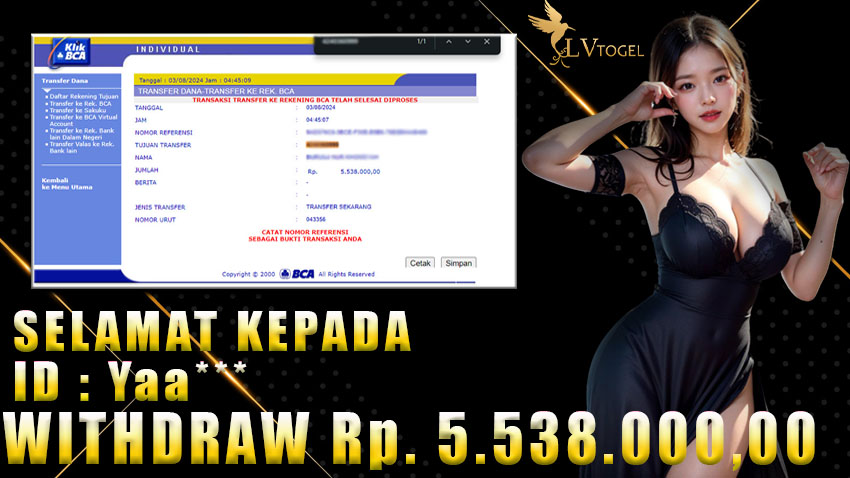 Bukti Withdraw LVTOGEL 03 agustus 2024