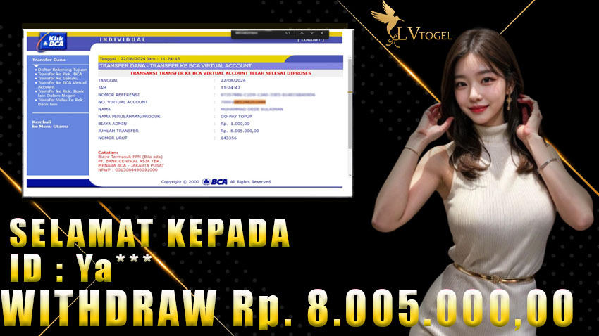 Bukti Withdraw LVTOGEL 22 agustus 2024