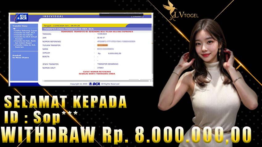 Bukti Withdraw LVTOGEL 13 september 2024
