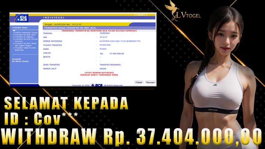 Bukti Withdraw LVTOGEL 16 september 2024