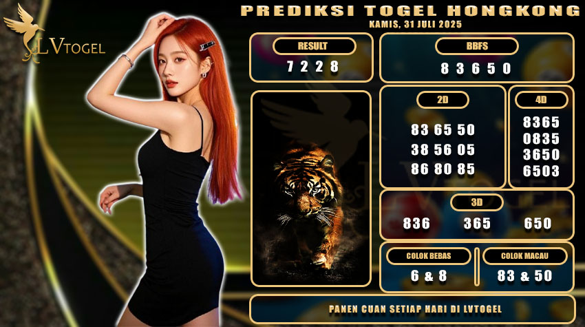 PREDIKSI TOGEL HONGKONG LVTOGEL KAMIS 31 JULI 2025