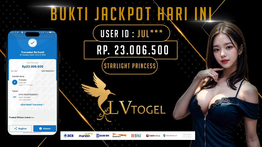 LVTOGEL MAXWIN STARLIGHT PRINCESS Rp. 23.006.500,00 BAYAR LUNAS
