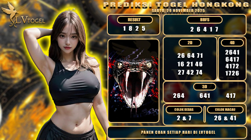 PREDIKSI TOGEL HONGKONG LVTOGEL SABTU, 29 NOVEMBER 2025